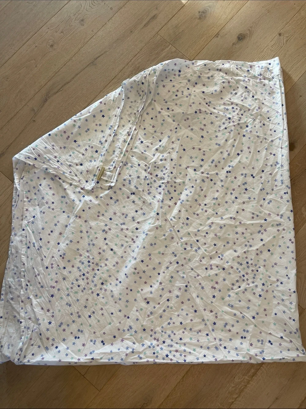 Pottery Barn Teen Full Flat Sheet with Purple & Teal Stars